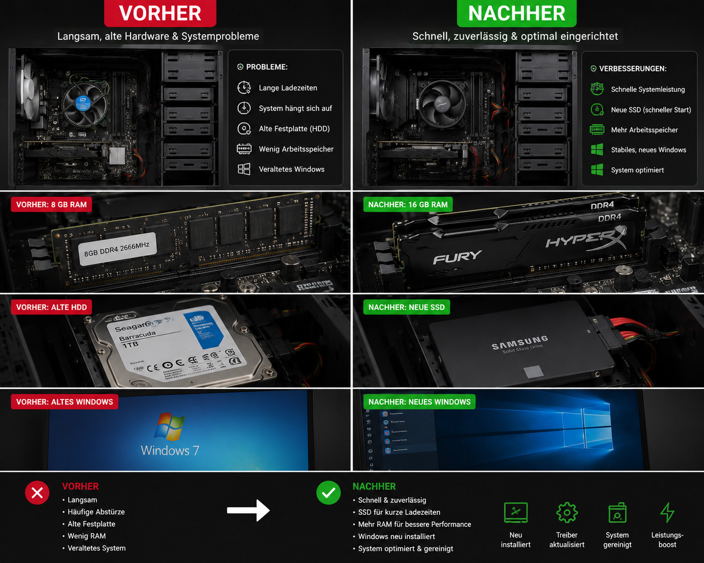 PC-Upgrade mit neuer SSD, mehr RAM und Windows 11 bei MZ Tech