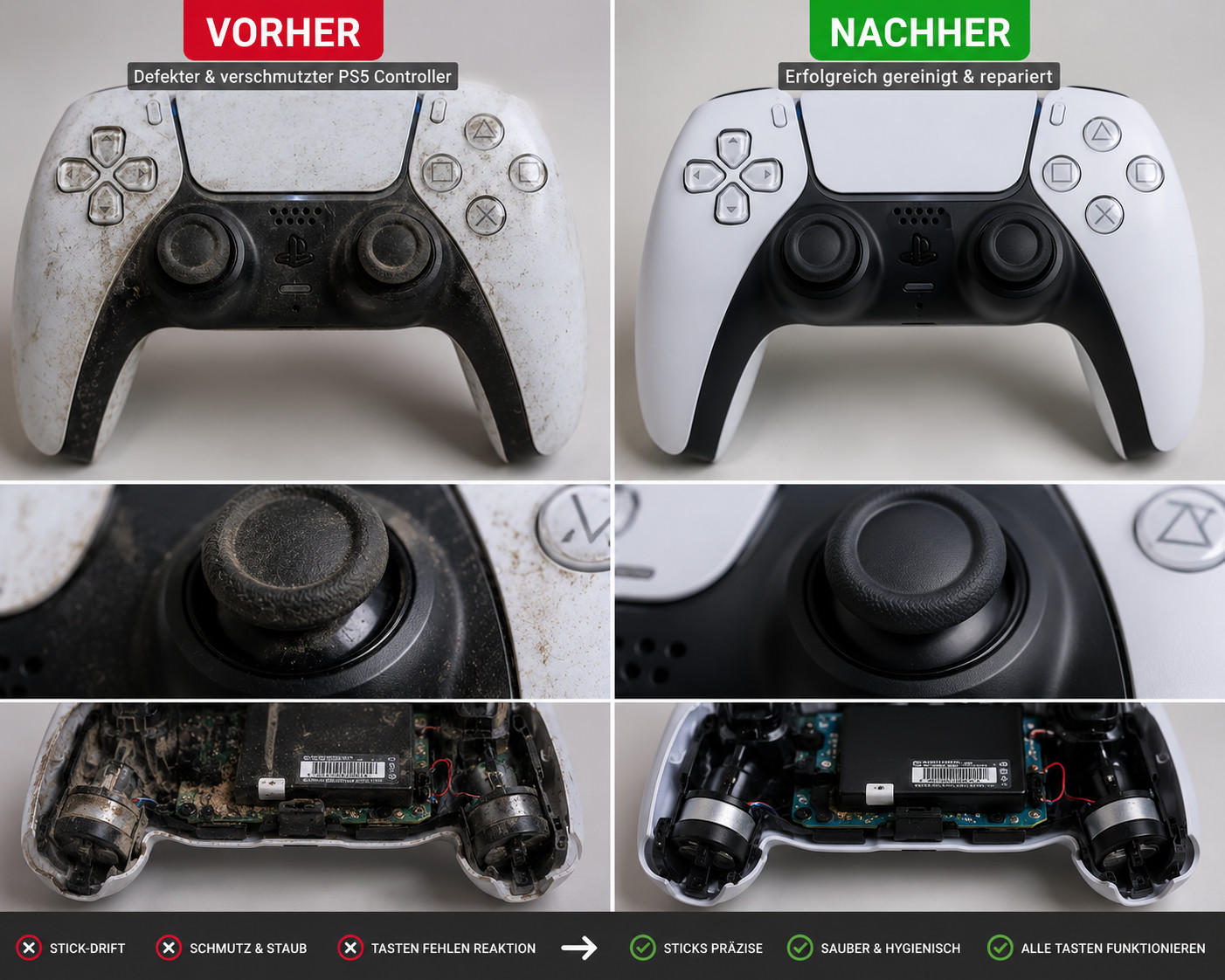 PS5 Controller Reparatur bei Stick-Drift durch MZ Tech