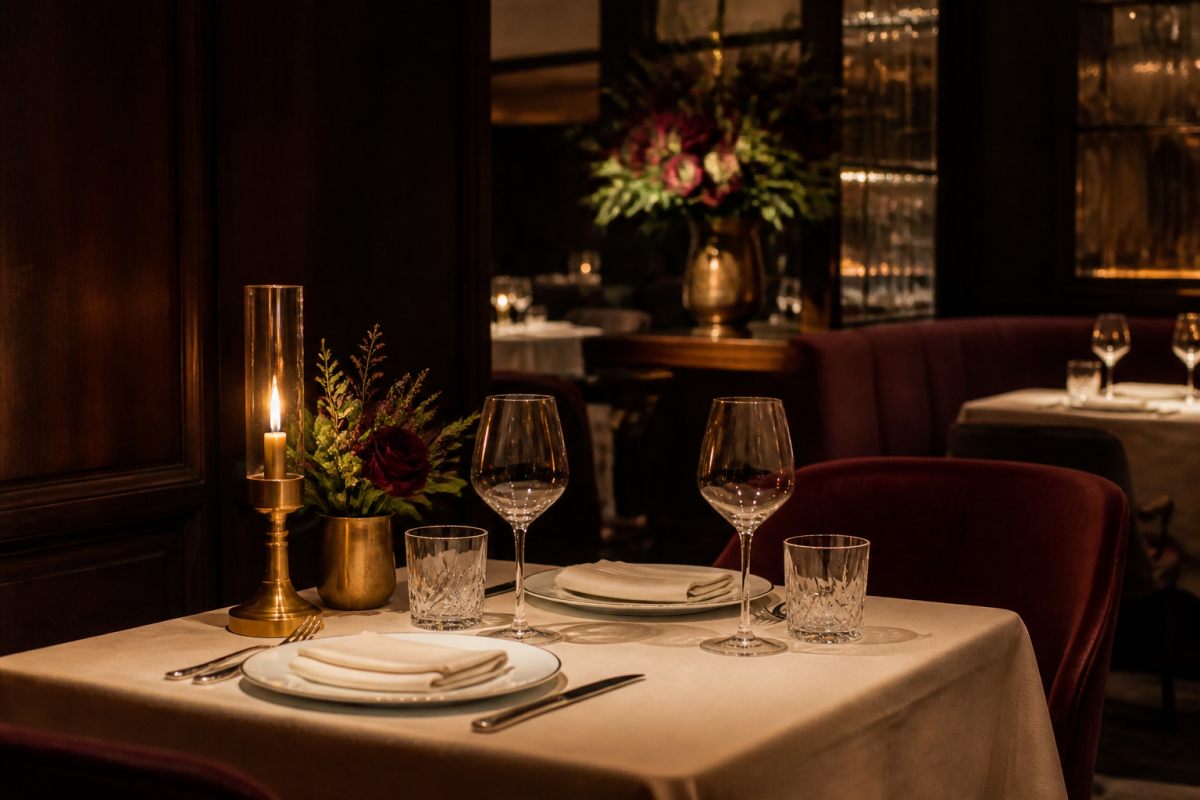 Festlich gedeckter Restauranttisch